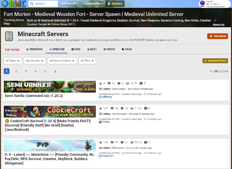 Buy Minecraft Servers from PlanetMinecraft