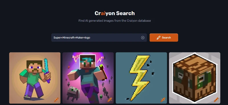 Craiyon Generate a Minecraft Logo