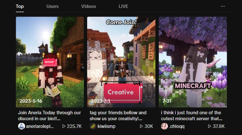 Advertise Minecraft Servers on TikTok