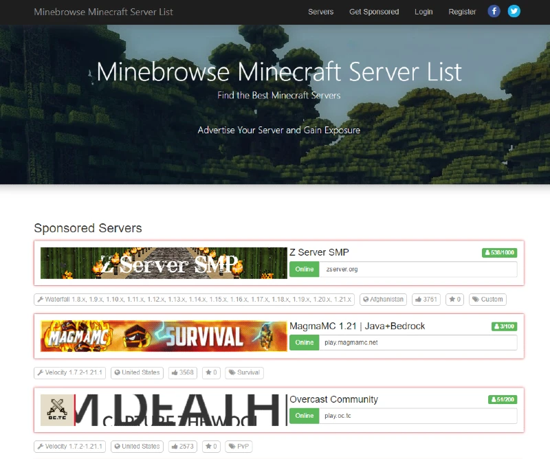 MineBrowse Best Minecraft sites that sell advertisements