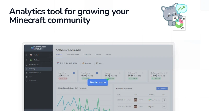 Community analytics plugin for Minecraft servers