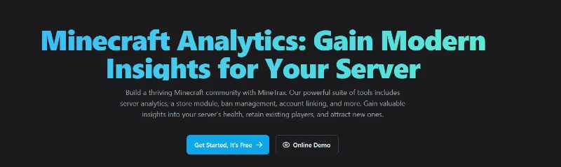 MineTrax Minecraft server analytics
